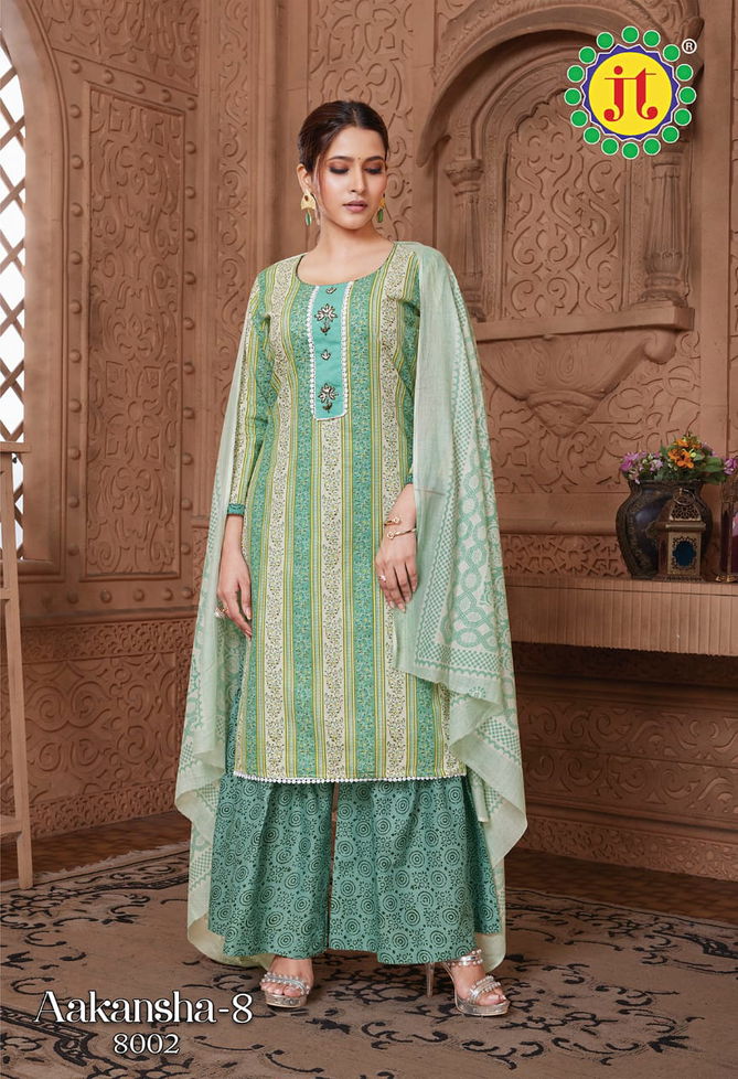 Jt Aakansha 8 Designer Cotton Dress Material Catalog
